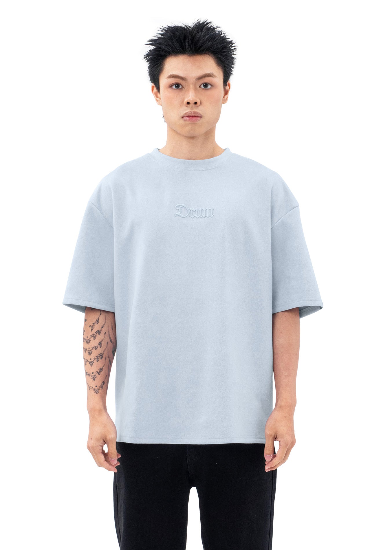 DRUM S. Velvety Oversized Tee- Light Blue