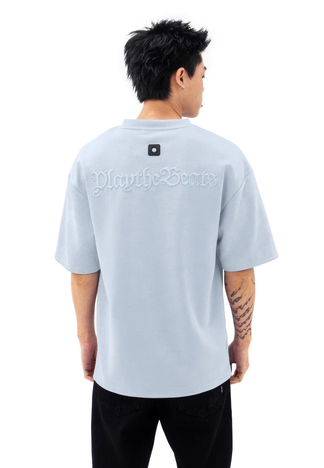DRUM S. Velvety Oversized Tee- Light Blue