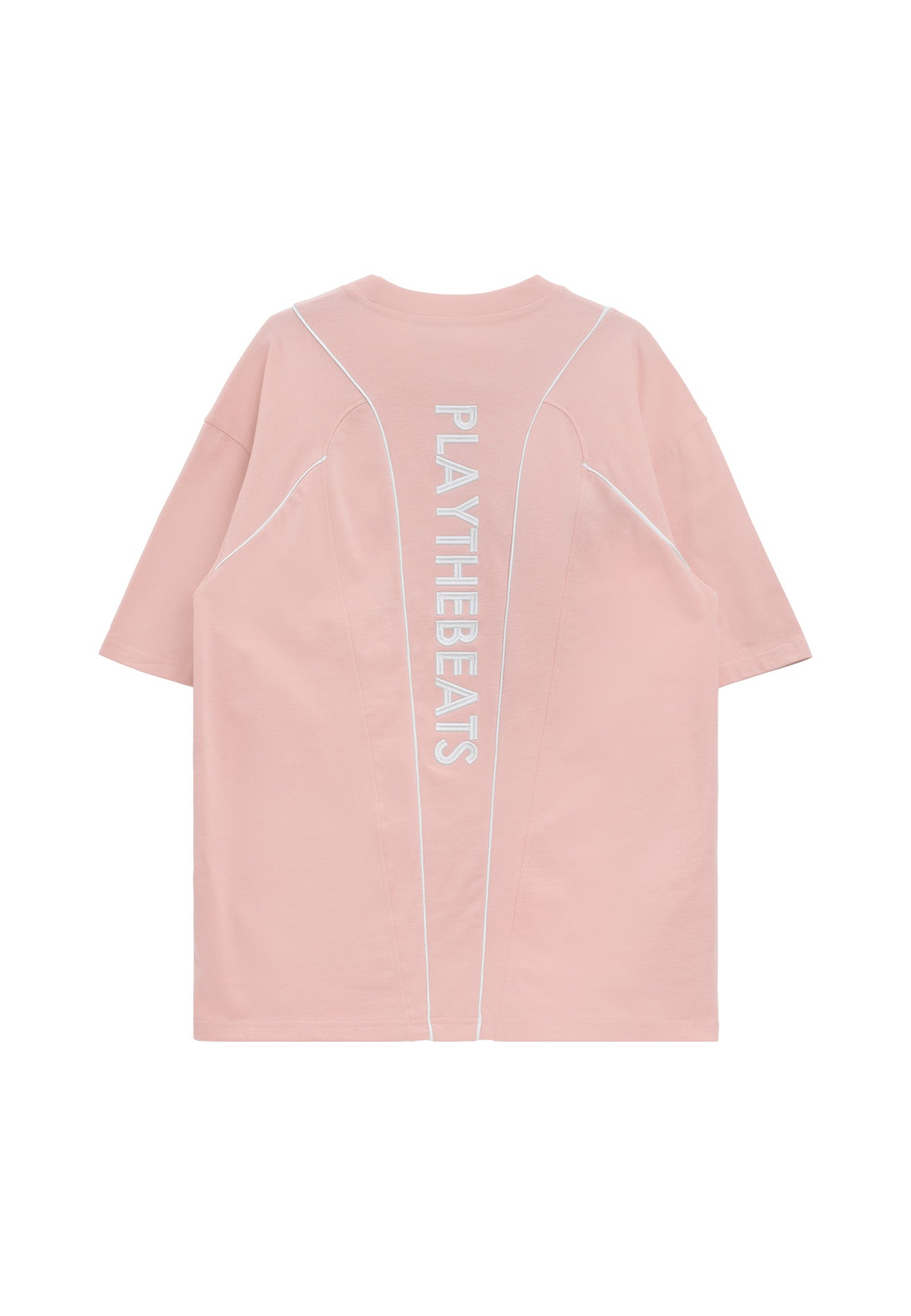 DRUM S. Vertical Slogan Oversized Tee- Light Pink