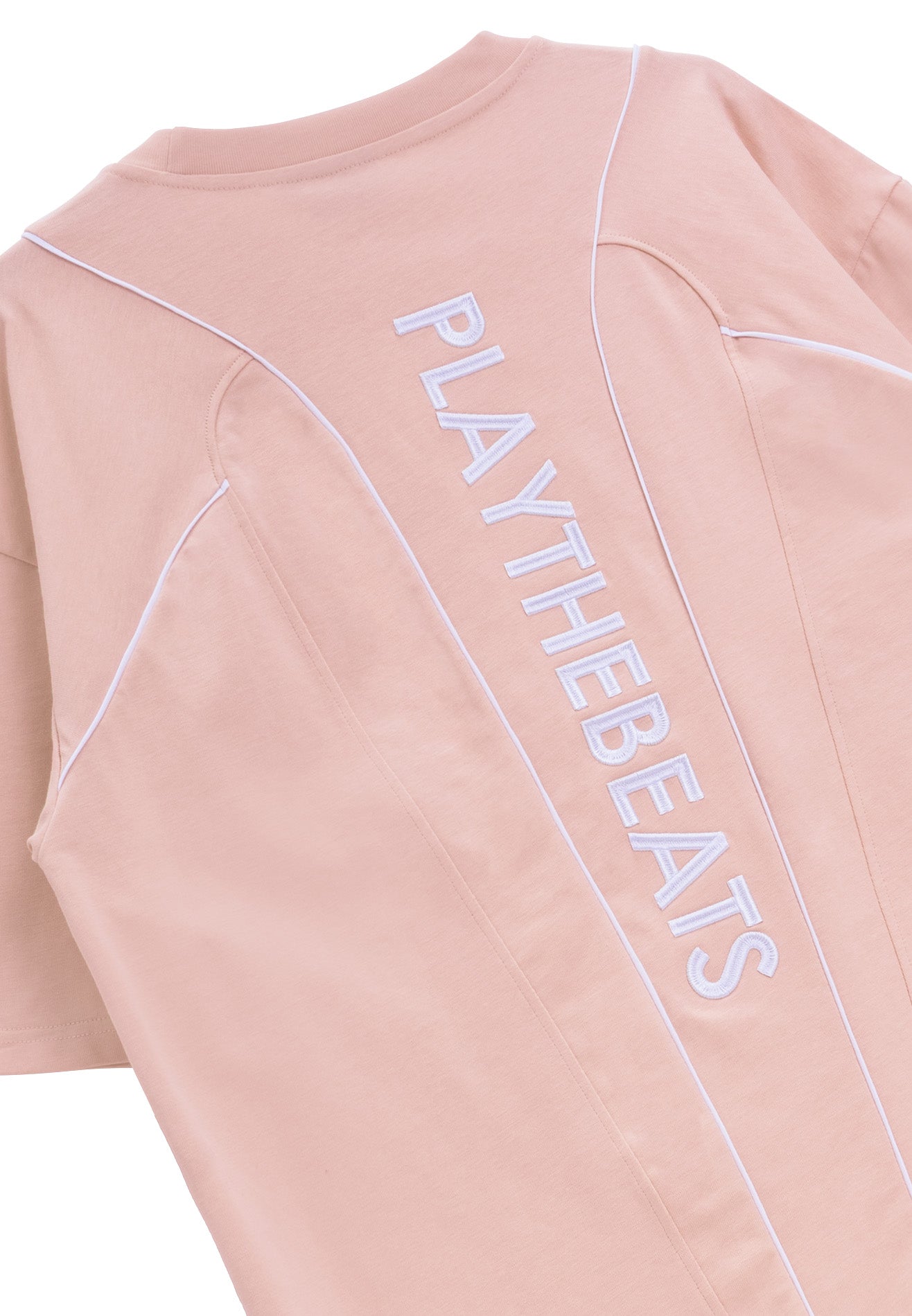 DRUM S. Vertical Slogan Oversized Tee- Light Pink