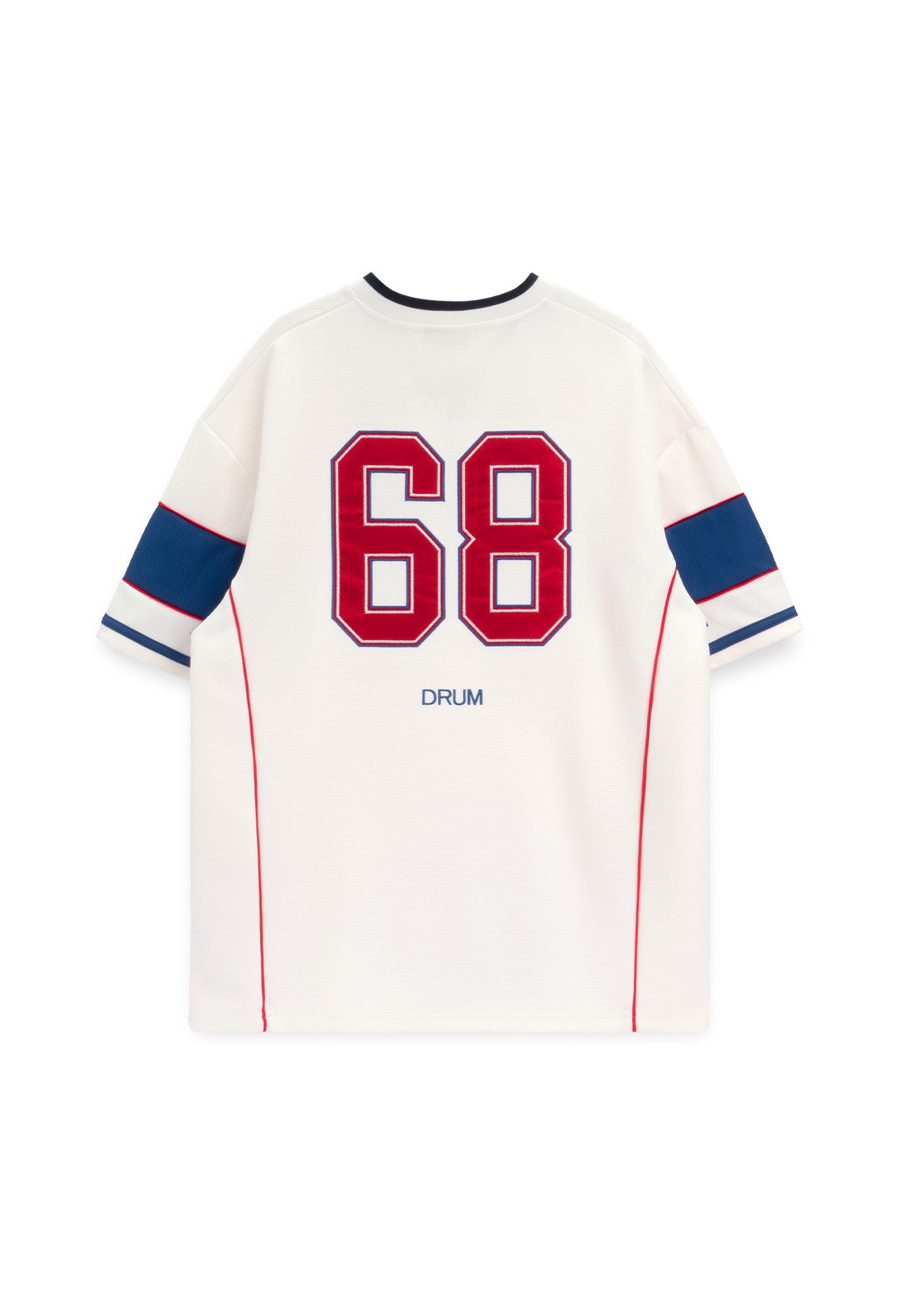 DRUM S. 68 Applique Embroidery Jersey Oversized Tee- White