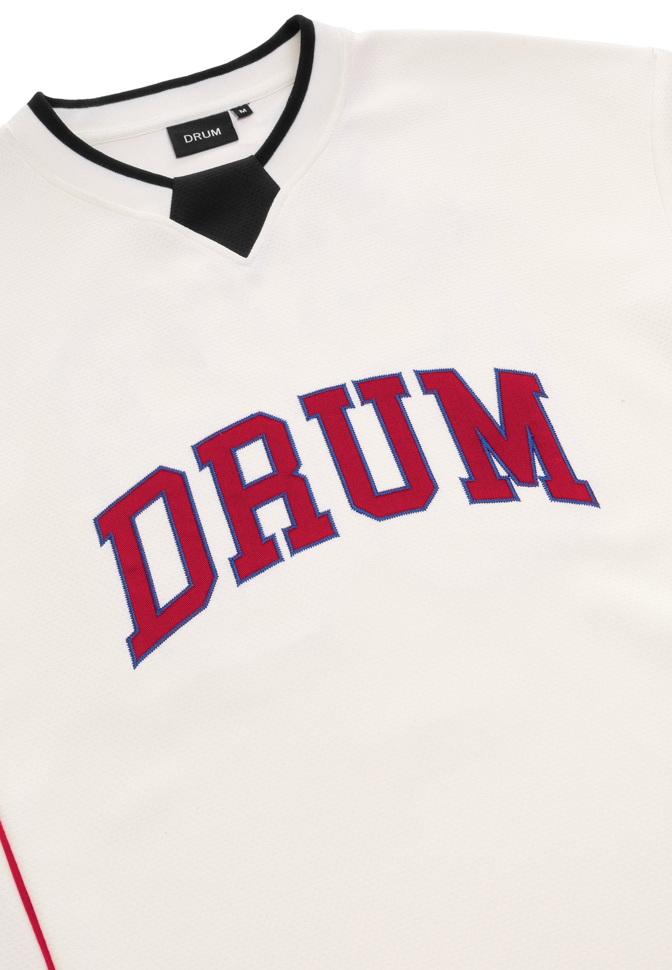 DRUM S. 68 Applique Embroidery Jersey Oversized Tee- White