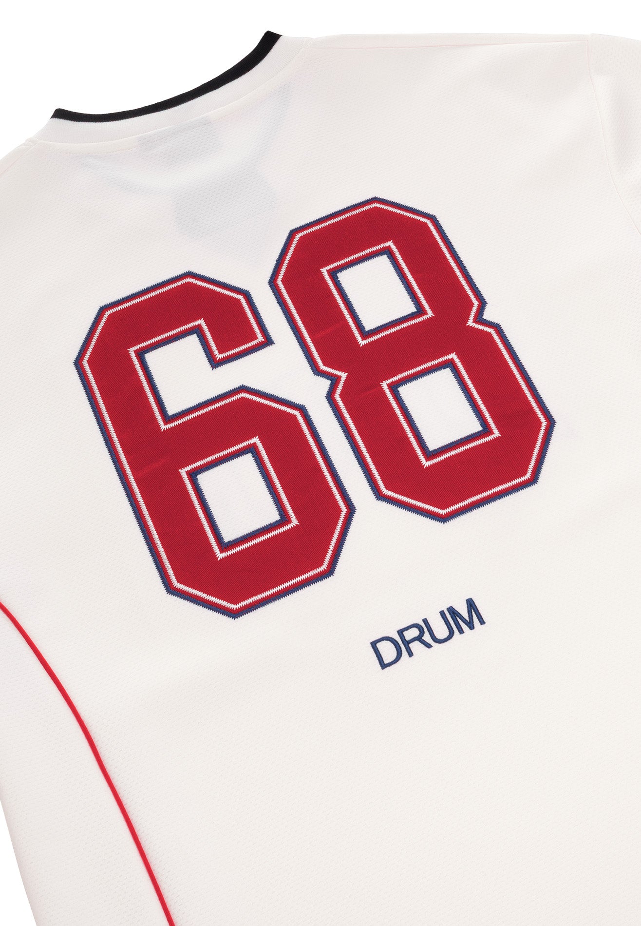 DRUM S. 68 Applique Embroidery Jersey Oversized Tee- White