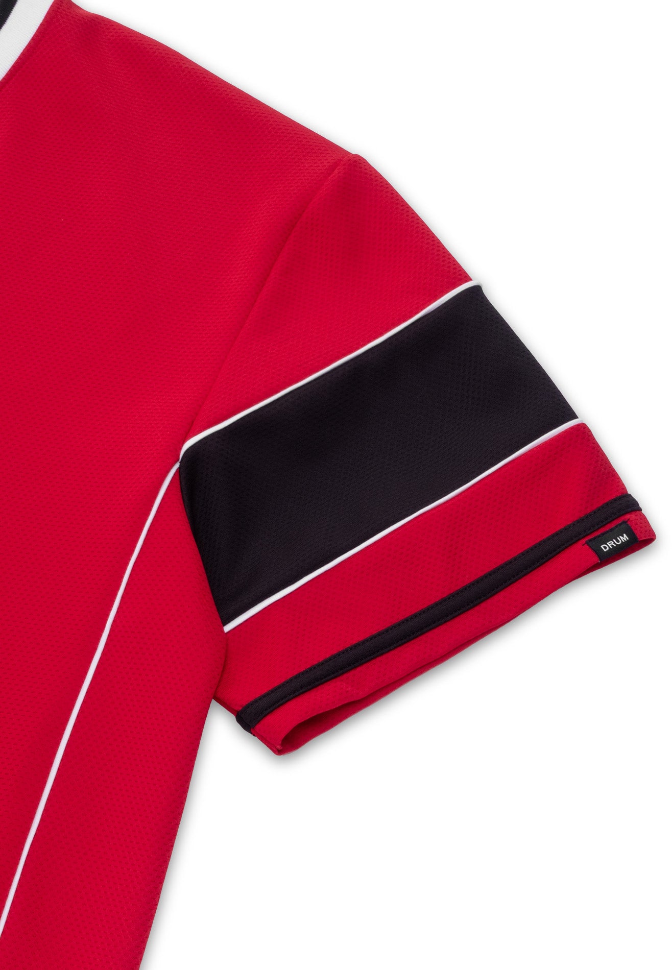 DRUM S. 68 Applique Embroidery Jersey Oversized Tee- Red