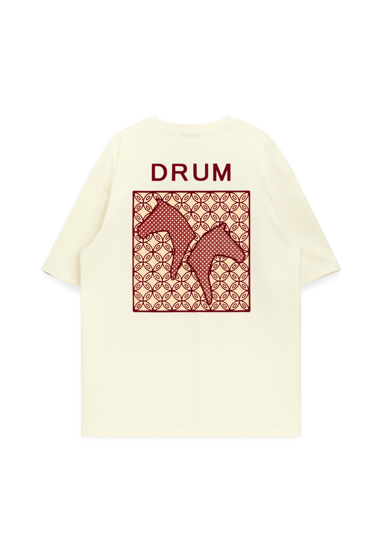 DRUM S. Flocking Horse Monogram Oversized Tee- White