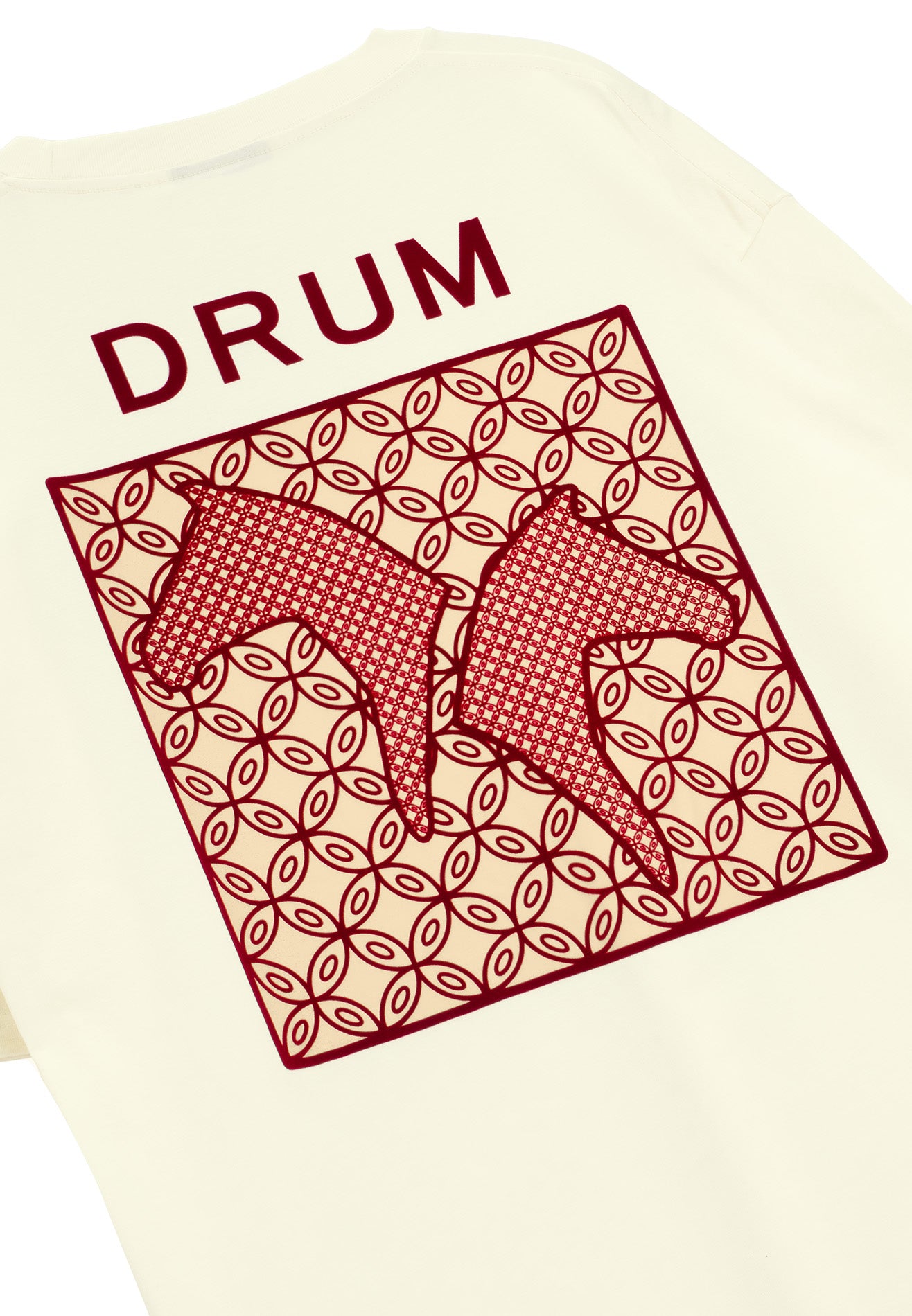 DRUM S. Flocking Horse Monogram Oversized Tee- White