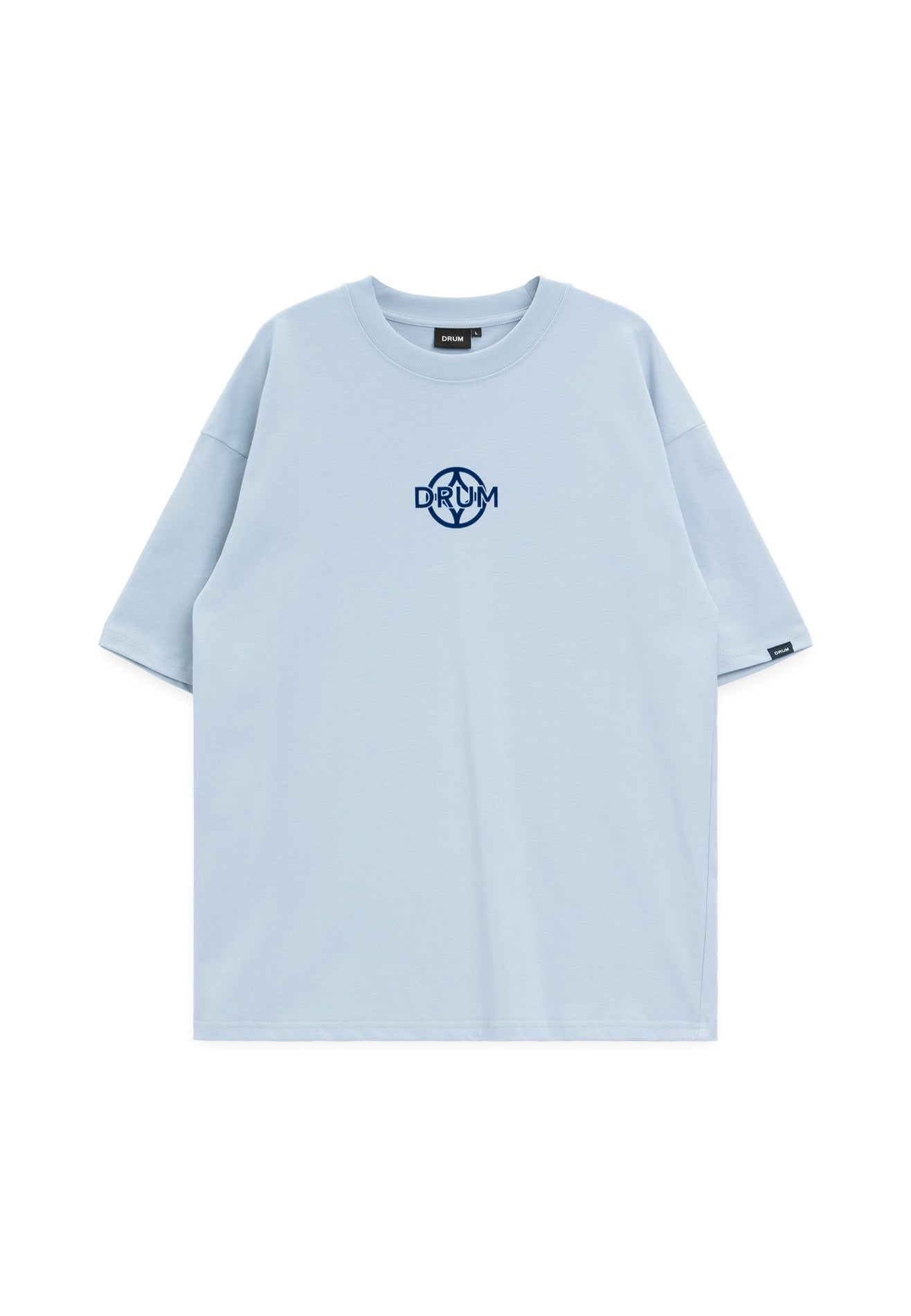 DRUM S. Flocking Horse Monogram Oversized Tee- Light Blue