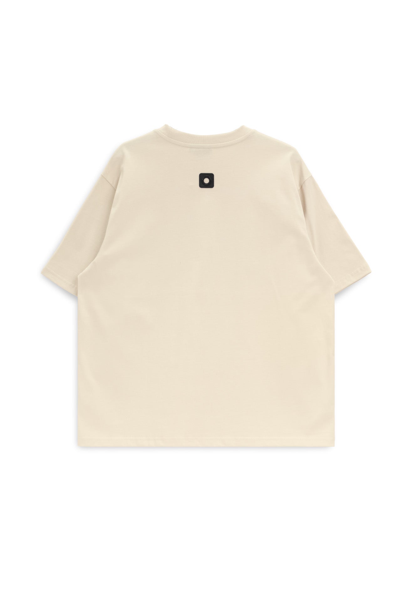 DRUM S. Applique Logo Oversized Boxy Tee- Light Khaki