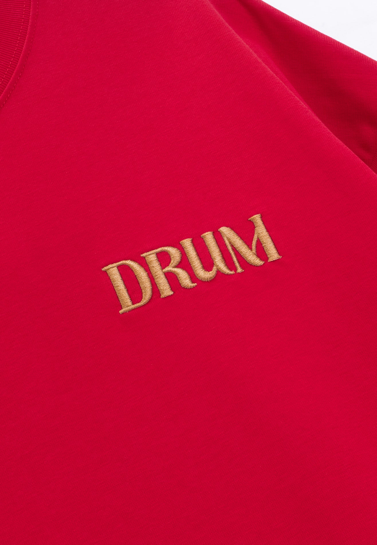 DRUM S. 3D Horse Embroidery Oversized Tee- Red