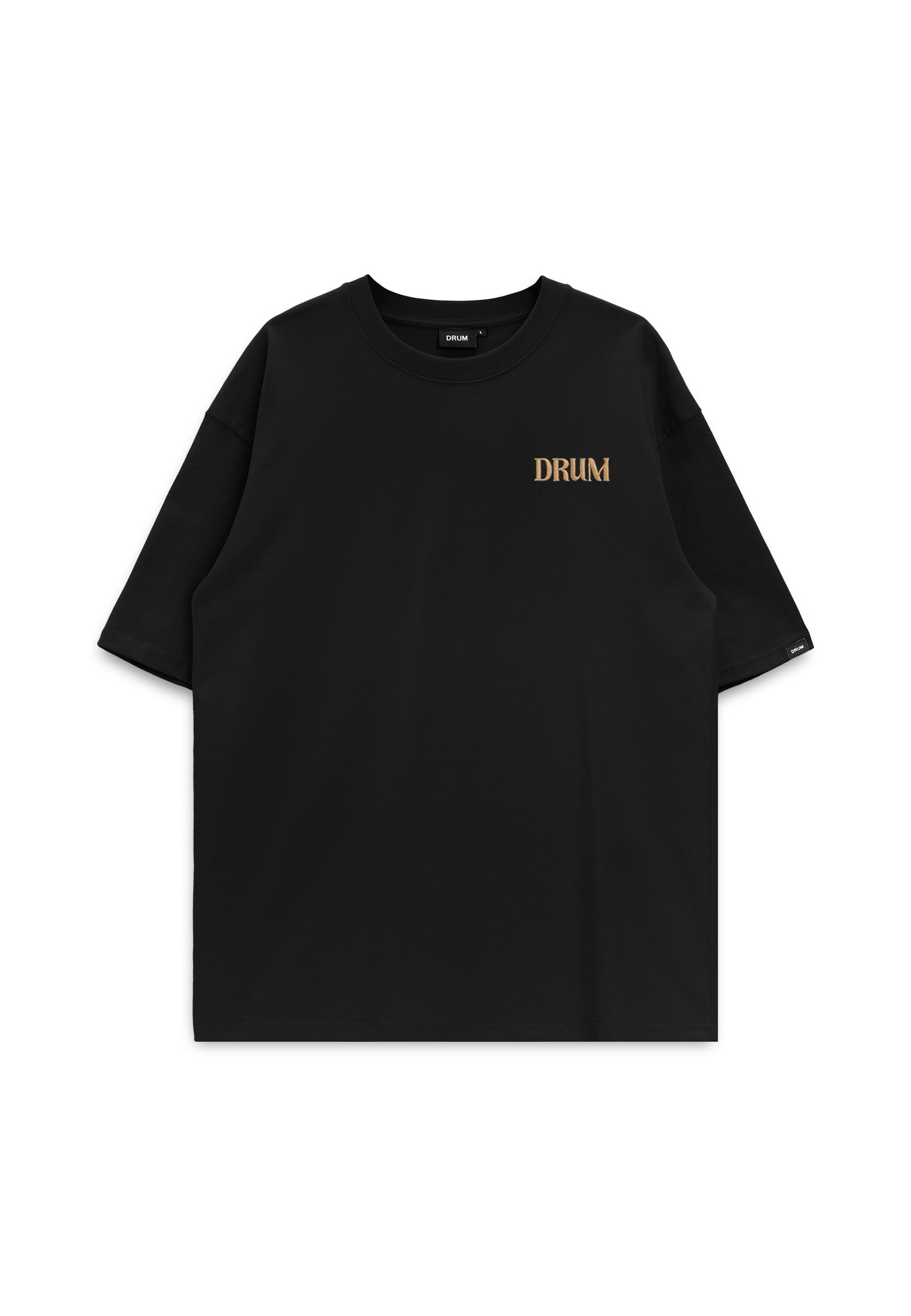 DRUM S. 3D Horse Embroidery Oversized Tee- Black