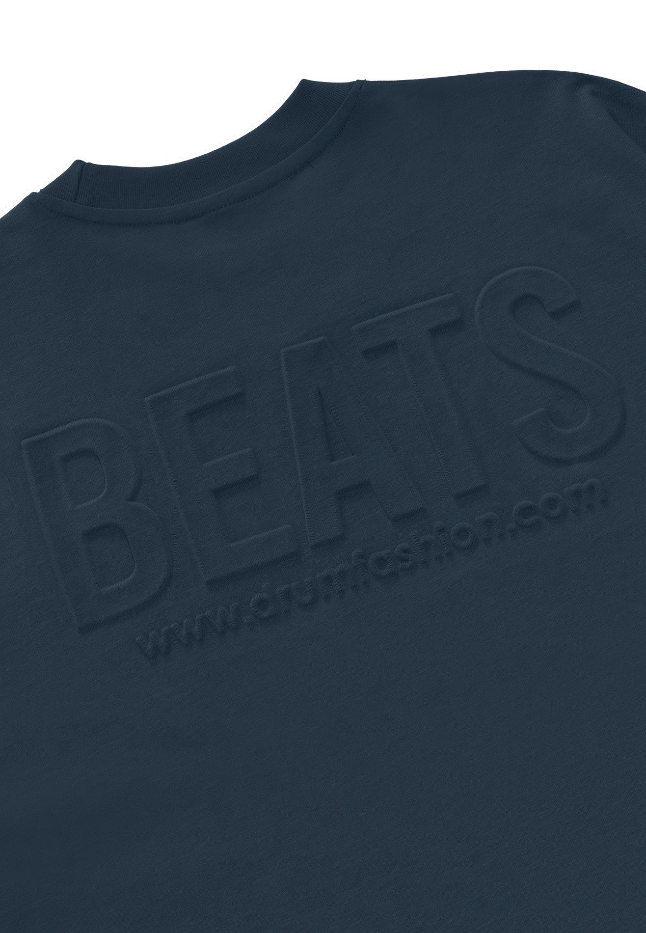 DRUM S. Beats Embossed Oversized Tee- Navy