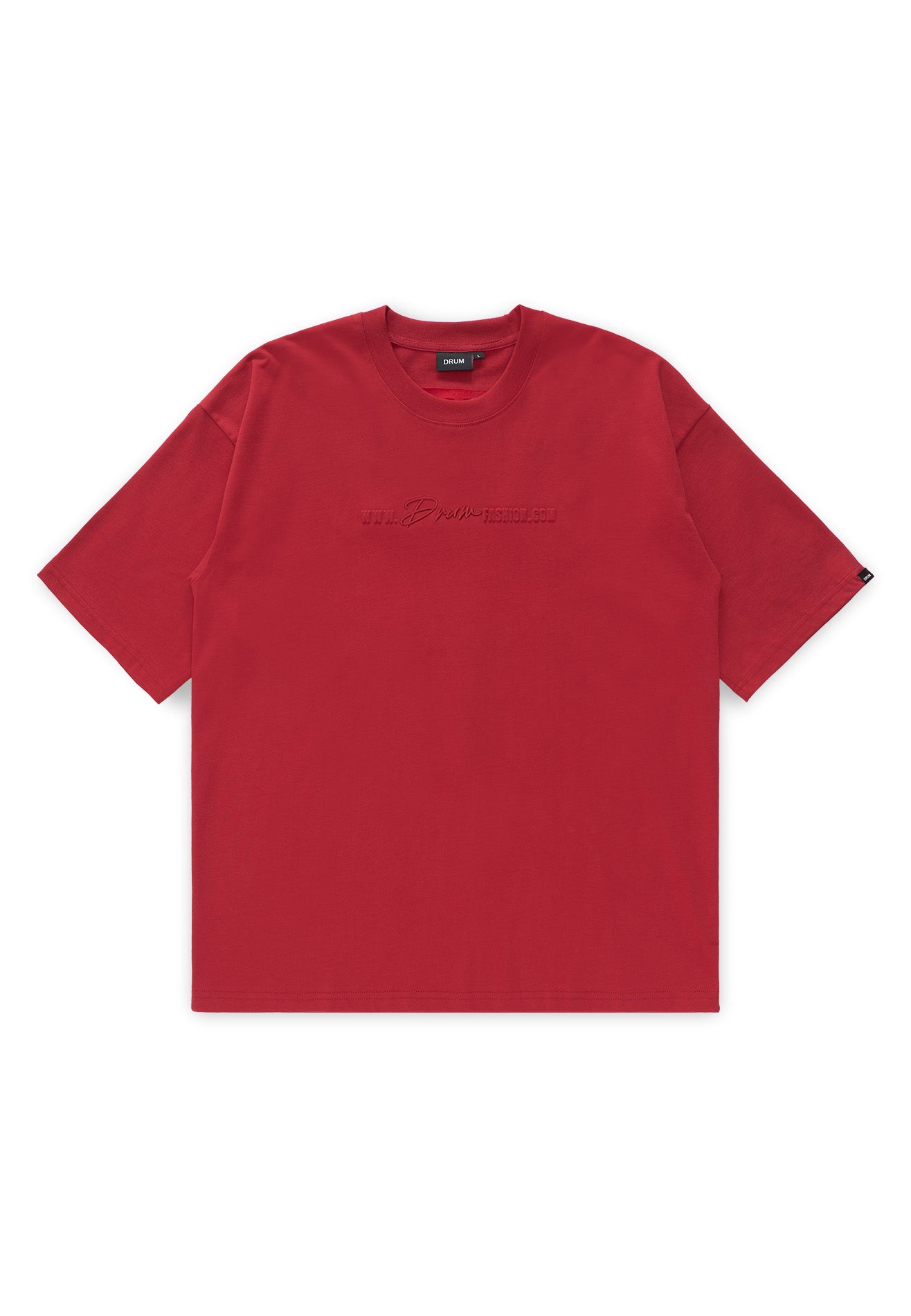 DRUM S. drumfashion.com Embossed Oversized Tee- Maroon