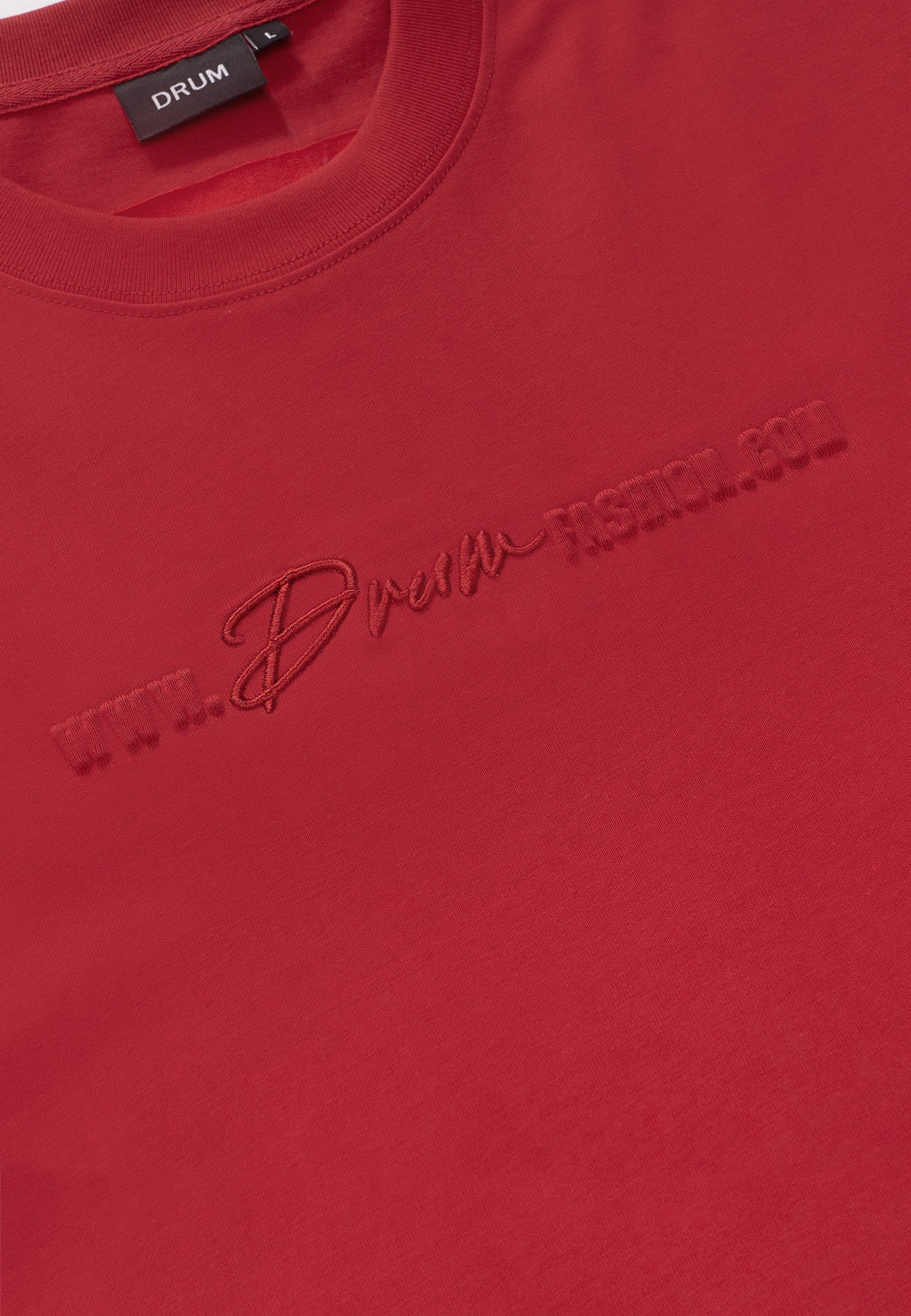 DRUM S. drumfashion.com Embossed Oversized Tee- Maroon
