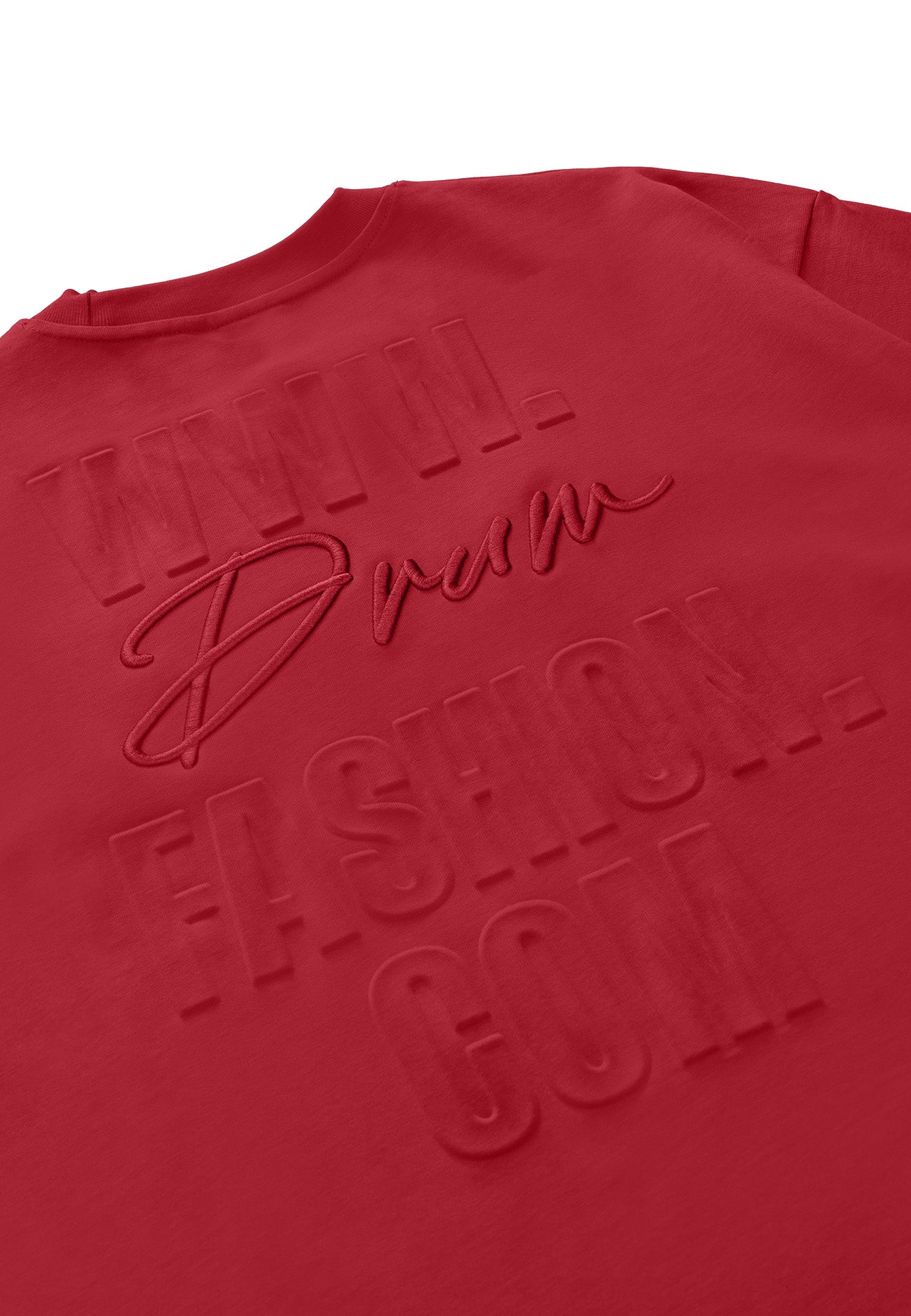 DRUM S. drumfashion.com Embossed Oversized Tee- Maroon
