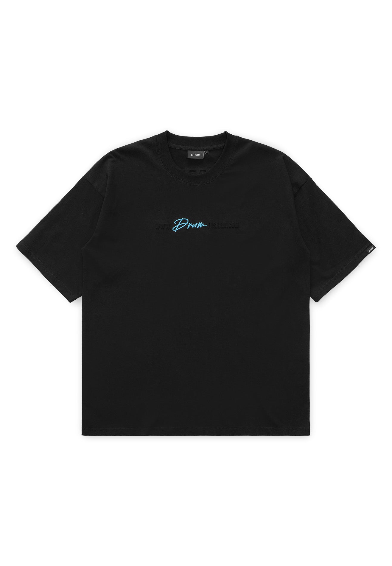DRUM S. drumfashion.com Embossed Oversized Tee- Black