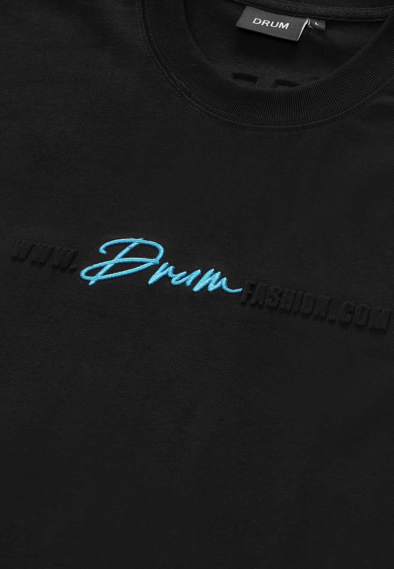 DRUM S. drumfashion.com Embossed Oversized Tee- Black