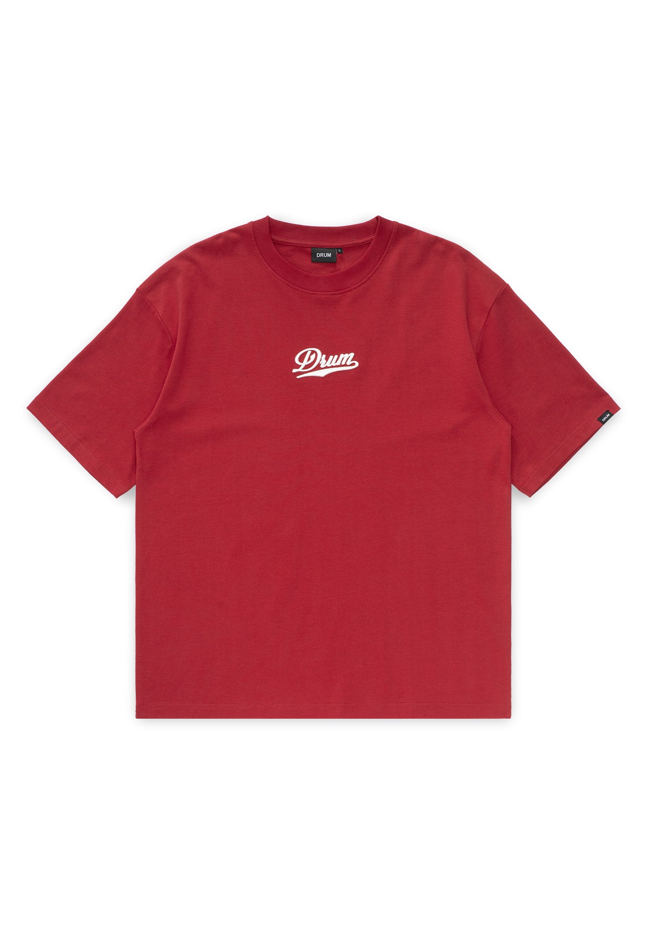 DRUM S. Logo 3D Embroidery Oversized Tee- Maroon