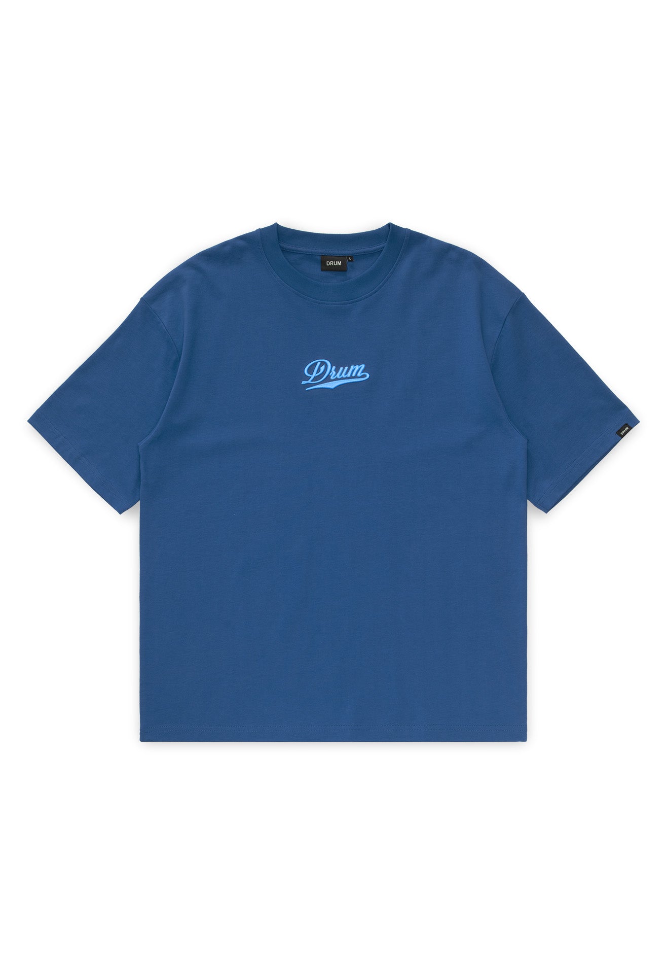 DRUM S. Logo 3D Embroidery Oversized Tee- Dark blue