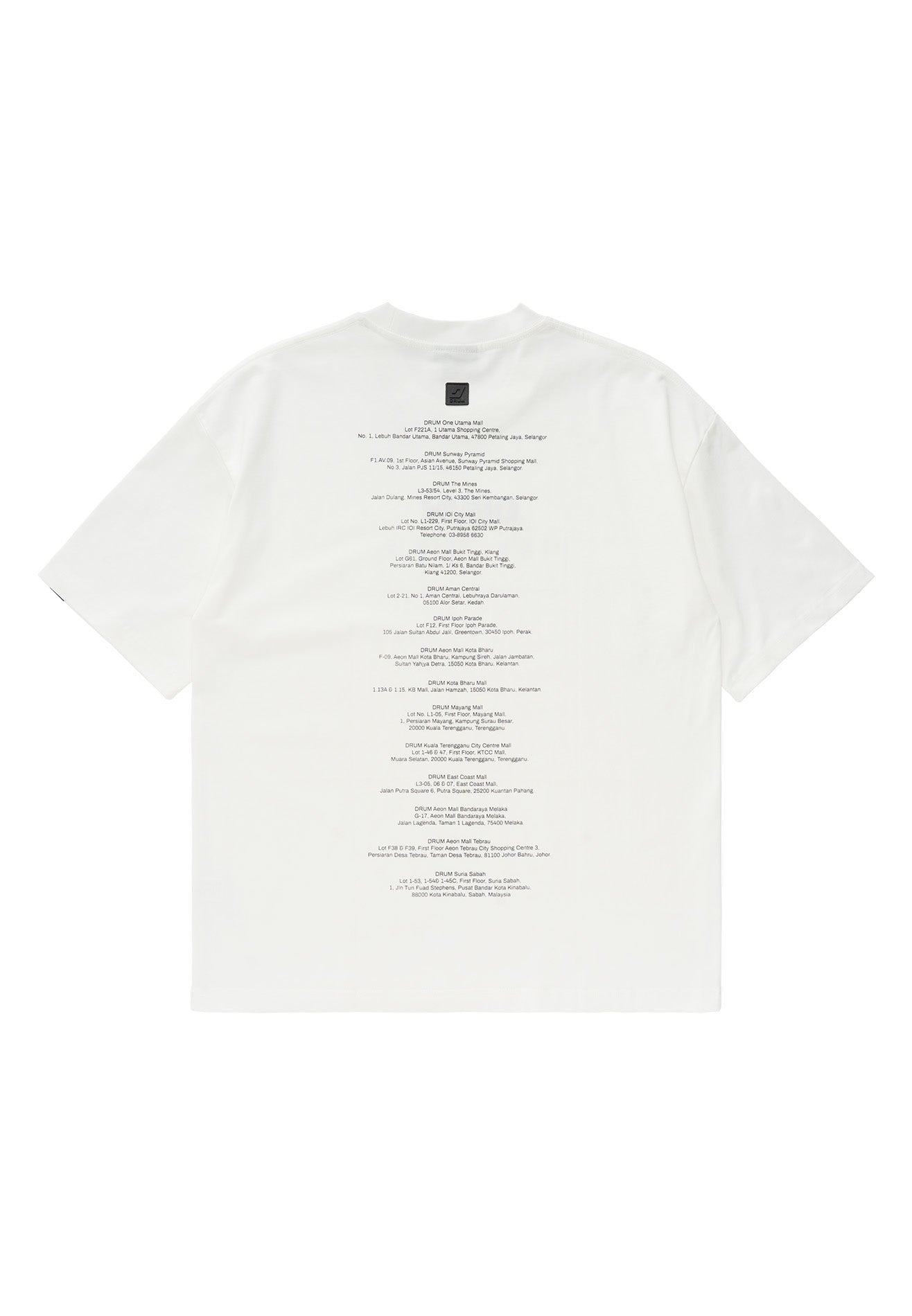 DRUM S. Store Locator Oversized Tee- White