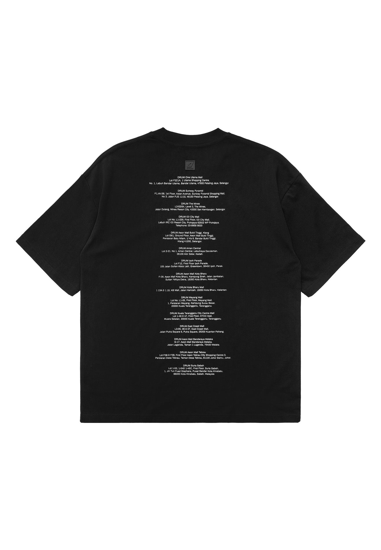 DRUM S. Store Locator Oversized Tee- Black