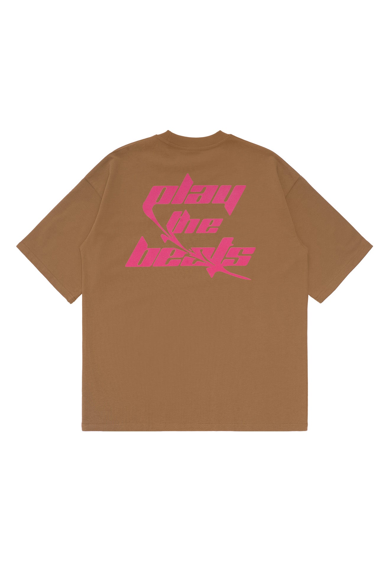 DRUM S. Flocking Slogan Oversized Tee- Dark Khaki