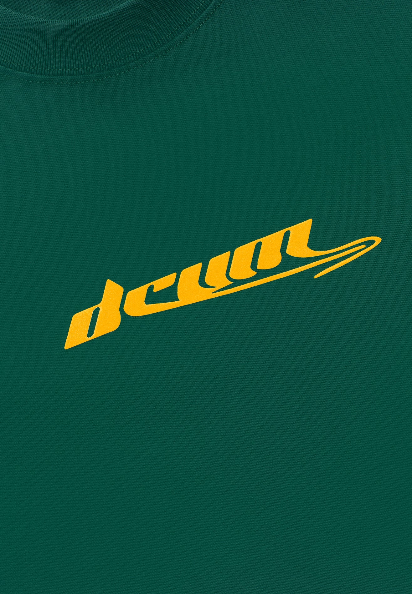 DRUM S. Flocking Slogan Oversized Tee- Dark Green