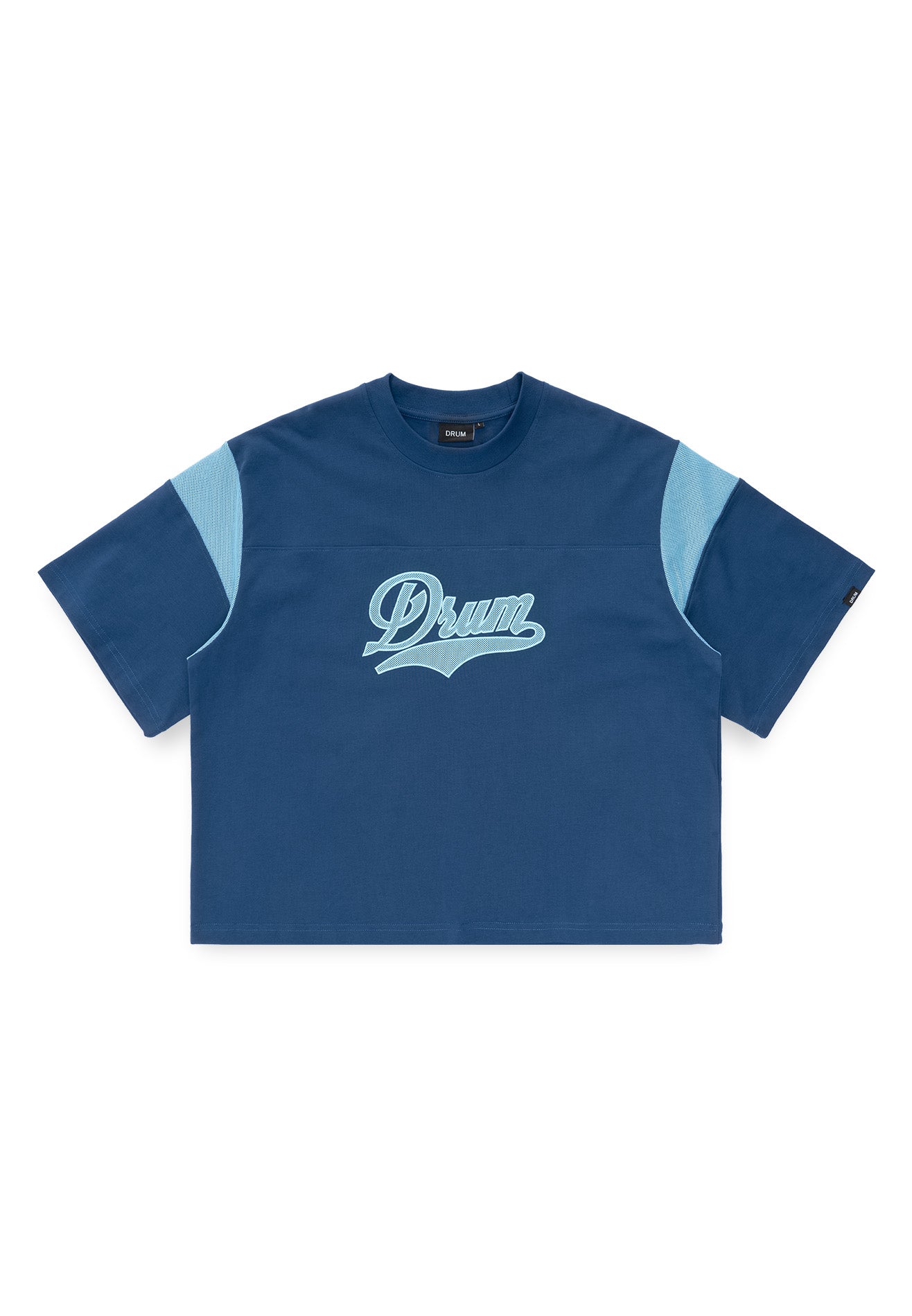 DRUM S. Applique Embroidery Oversized Boxy Tee- Navy