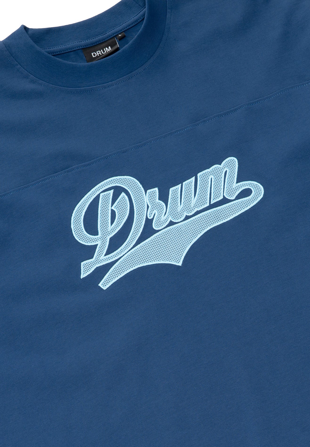 DRUM S. Applique Embroidery Oversized Boxy Tee- Navy