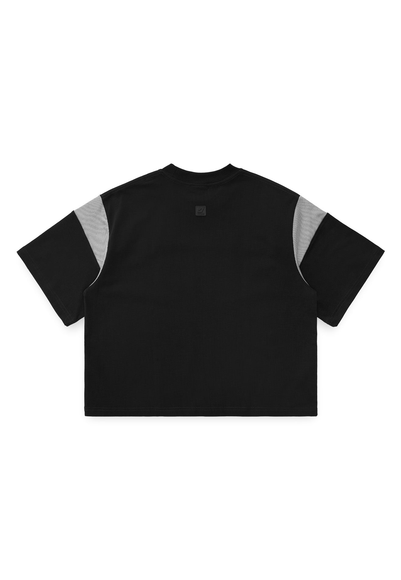 DRUM S. Applique Embroidery Oversized Boxy Tee- Black