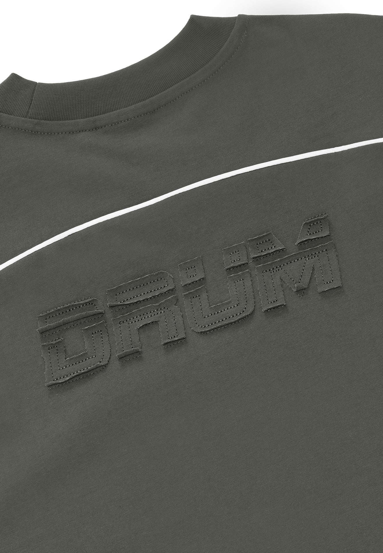 DRUM S. Camouflage Details Oversized Boxy Tee- Dark Grey