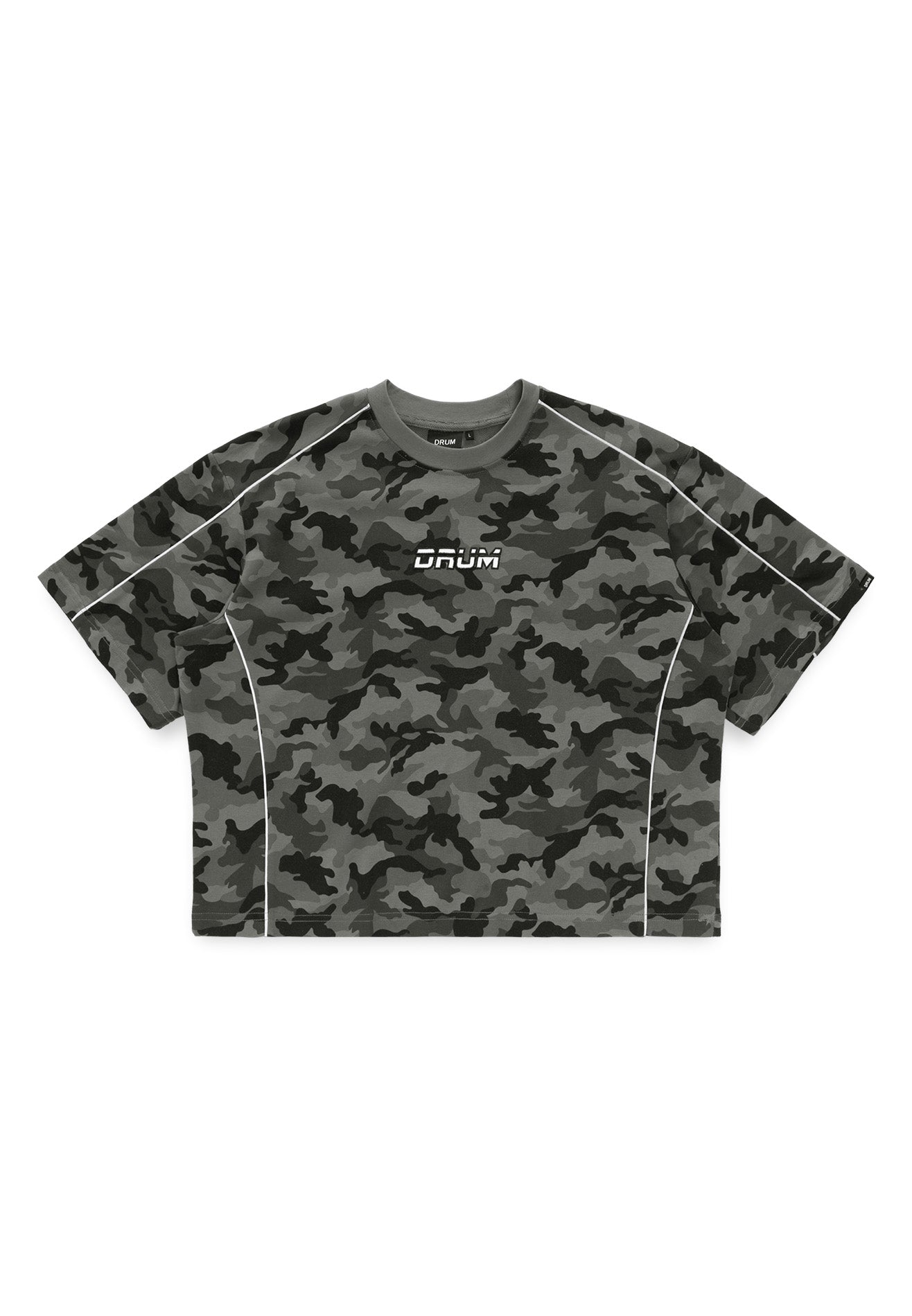 DRUM S. Camouflage Full Print Oversized Boxy Tee- Army Green