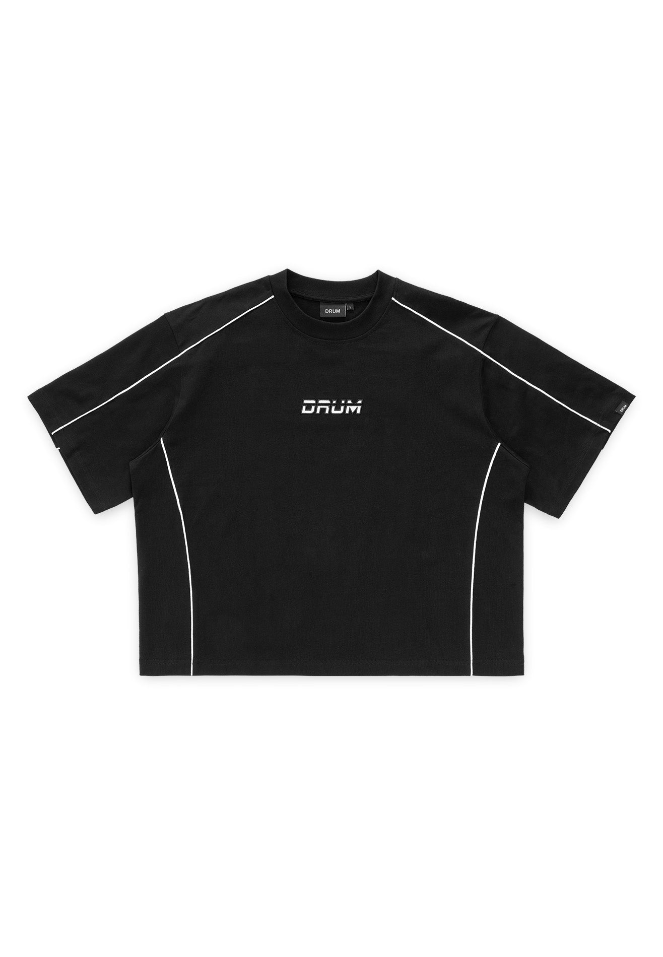 DRUM S. Classic Reflective Oversized Boxy Tee- Black