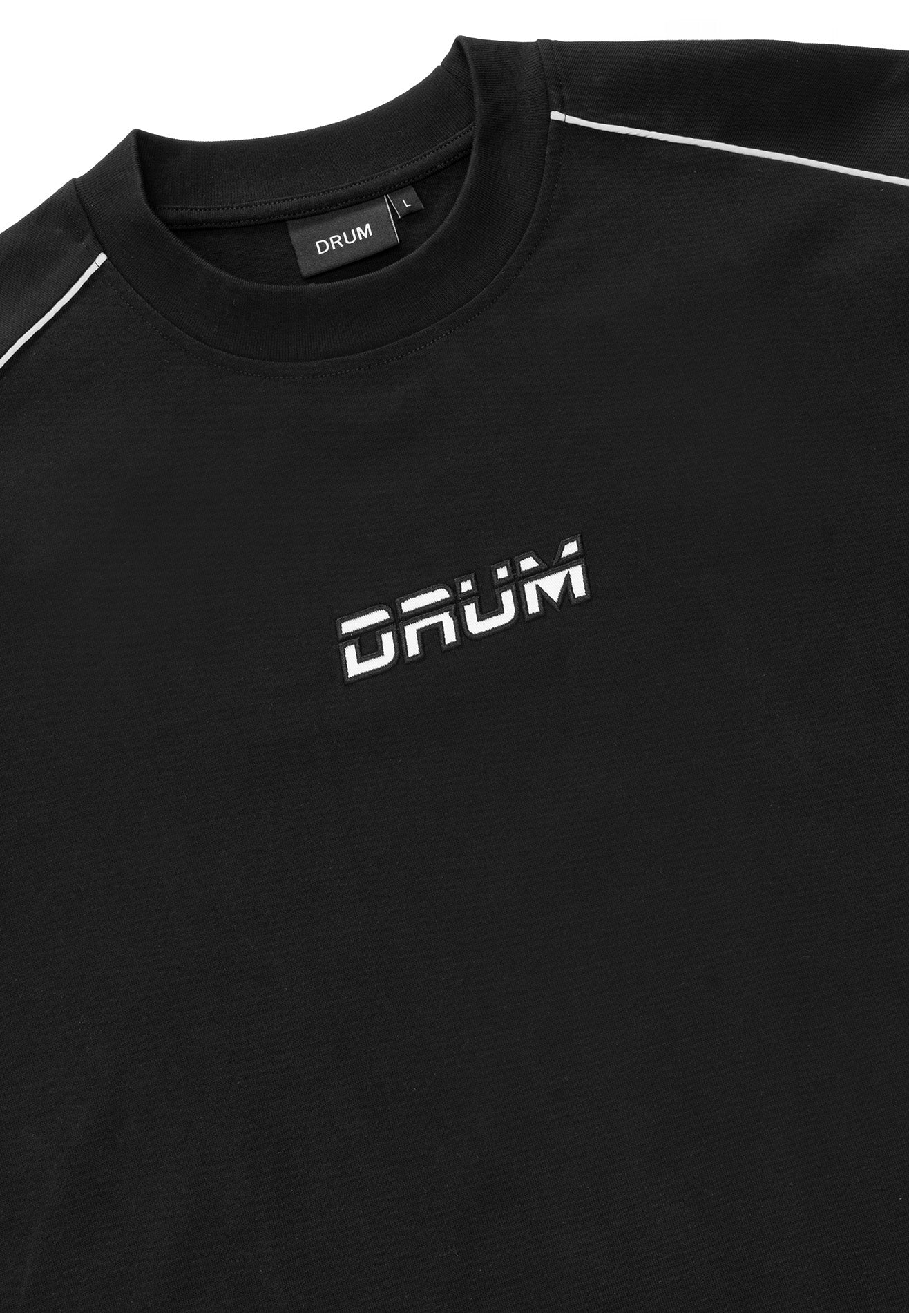 DRUM S. Classic Reflective Oversized Boxy Tee- Black