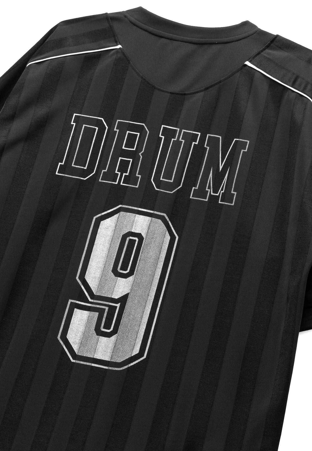 DRUM S. 9 Striped Details Oversized Jersey- Black