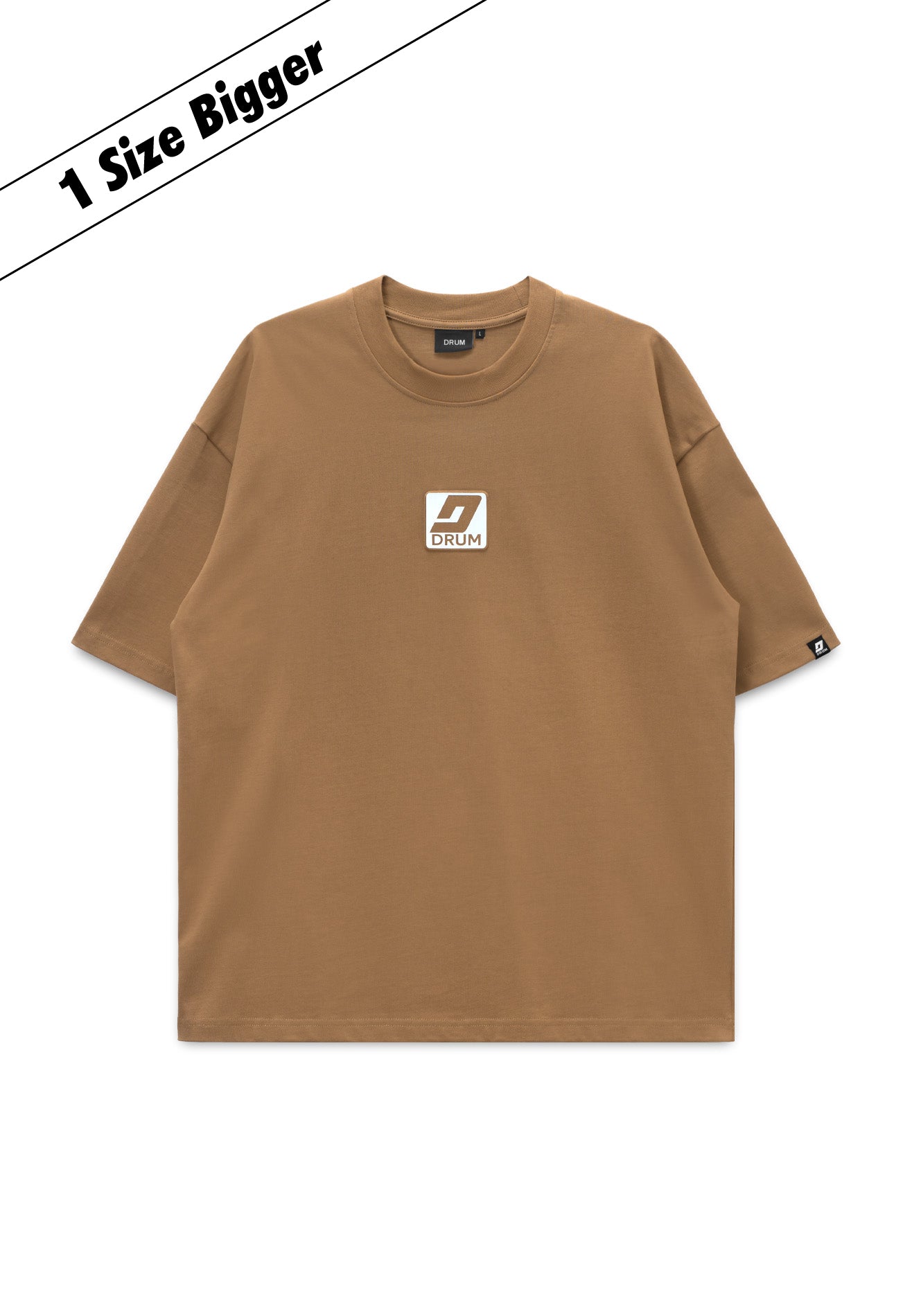 DRUM S. Logo 3D Embossed Oversized Tee- Brown