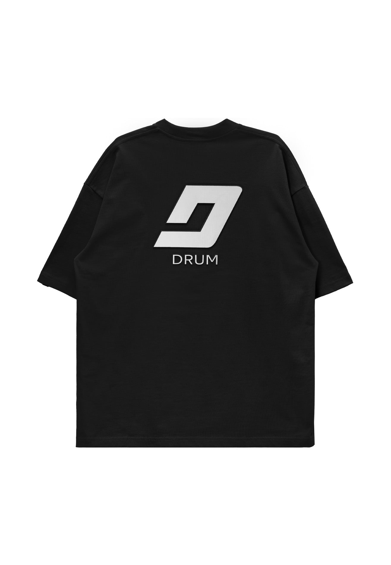 DRUM S. Logo 3D Embossed Oversized Tee- Black