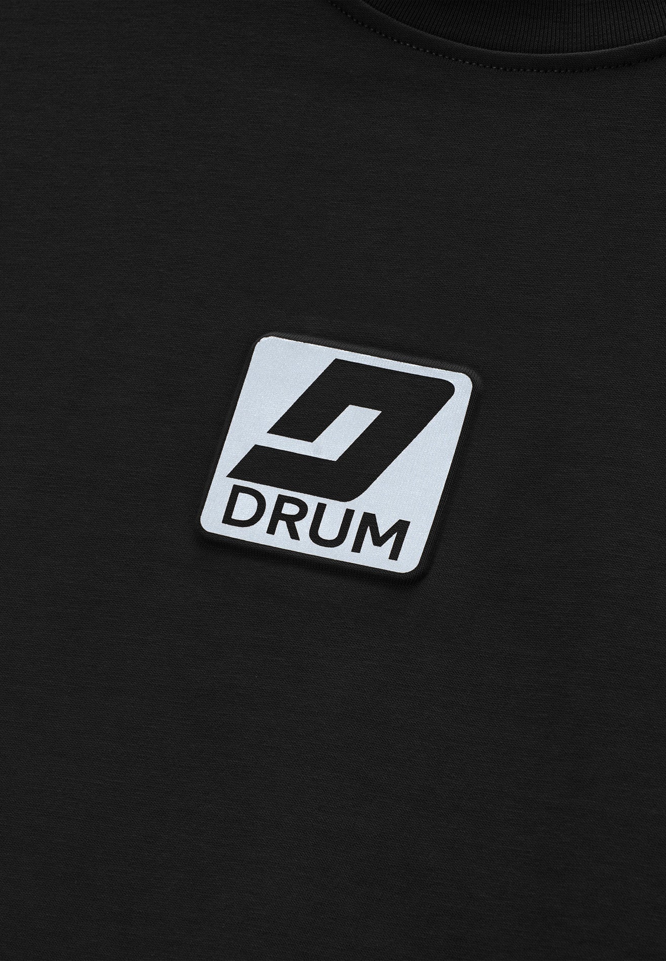 DRUM S. Logo 3D Embossed Oversized Tee- Black