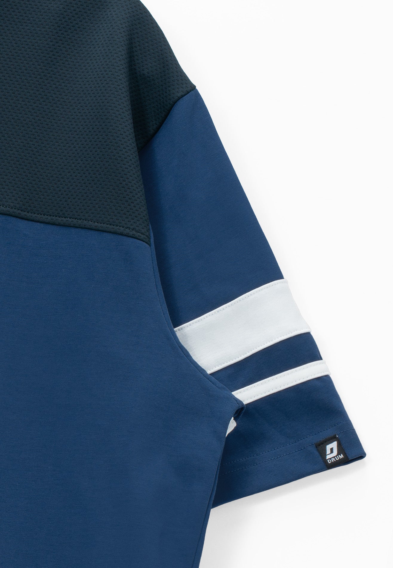 DRUM S. 36 Tape Details Oversized Boxy Tee- Dark Blue