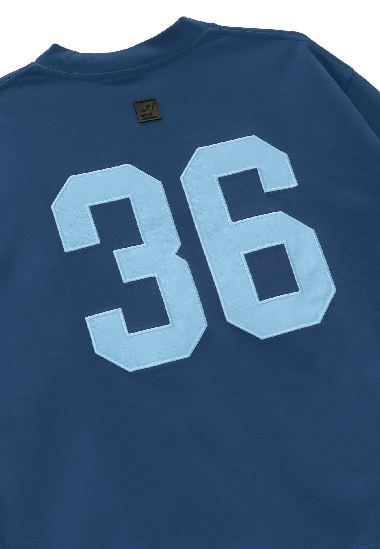 DRUM S. 36 Tape Details Oversized Boxy Tee- Dark Blue