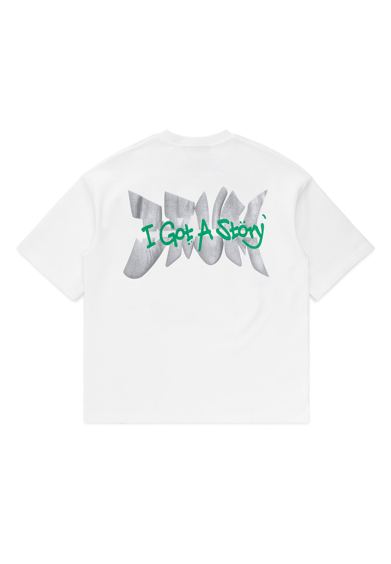 DRUM X MAQ I Got A Story Puffy Oversized Tee- White