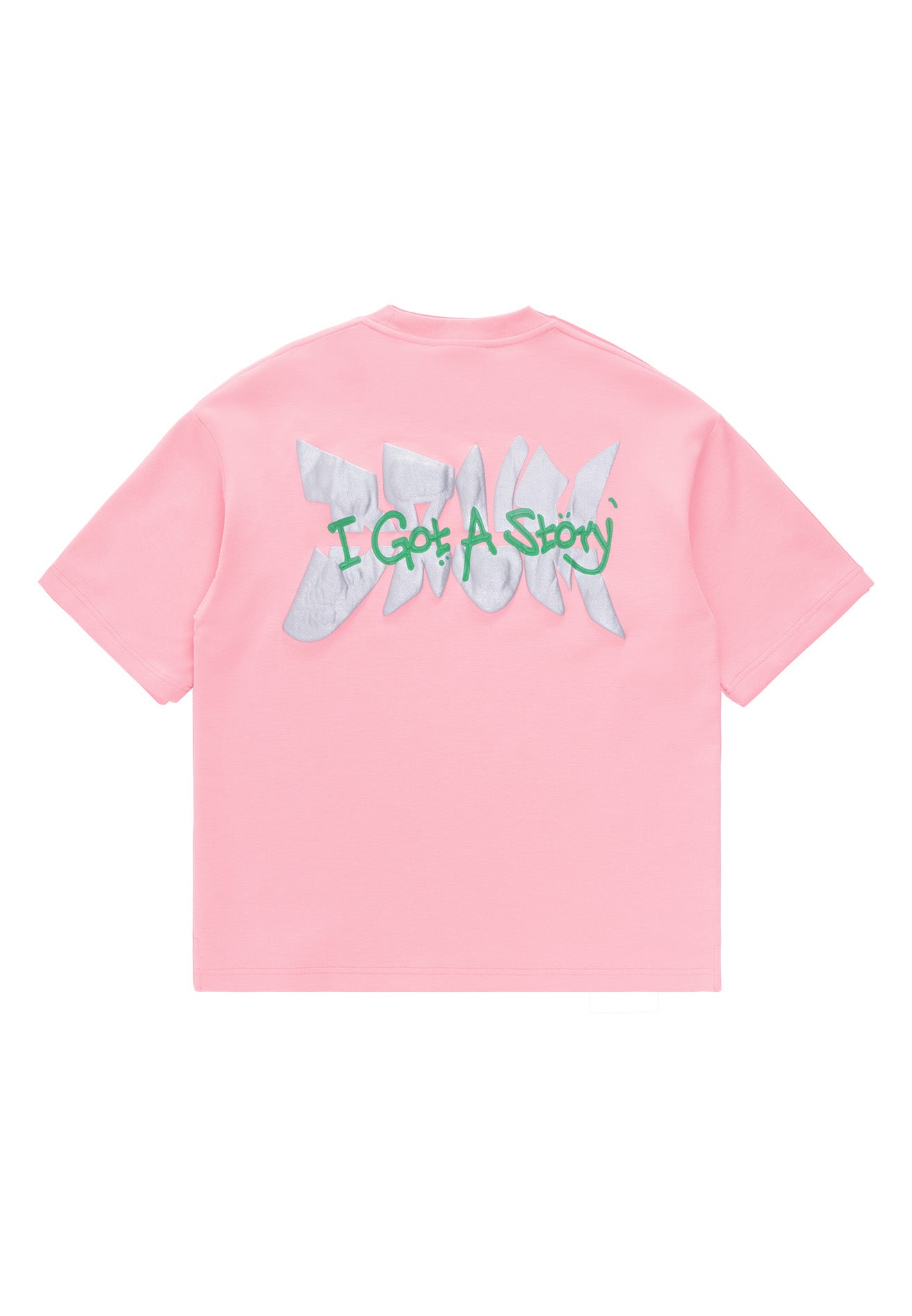 DRUM X MAQ I Got A Story Puffy Oversized Tee- Pink