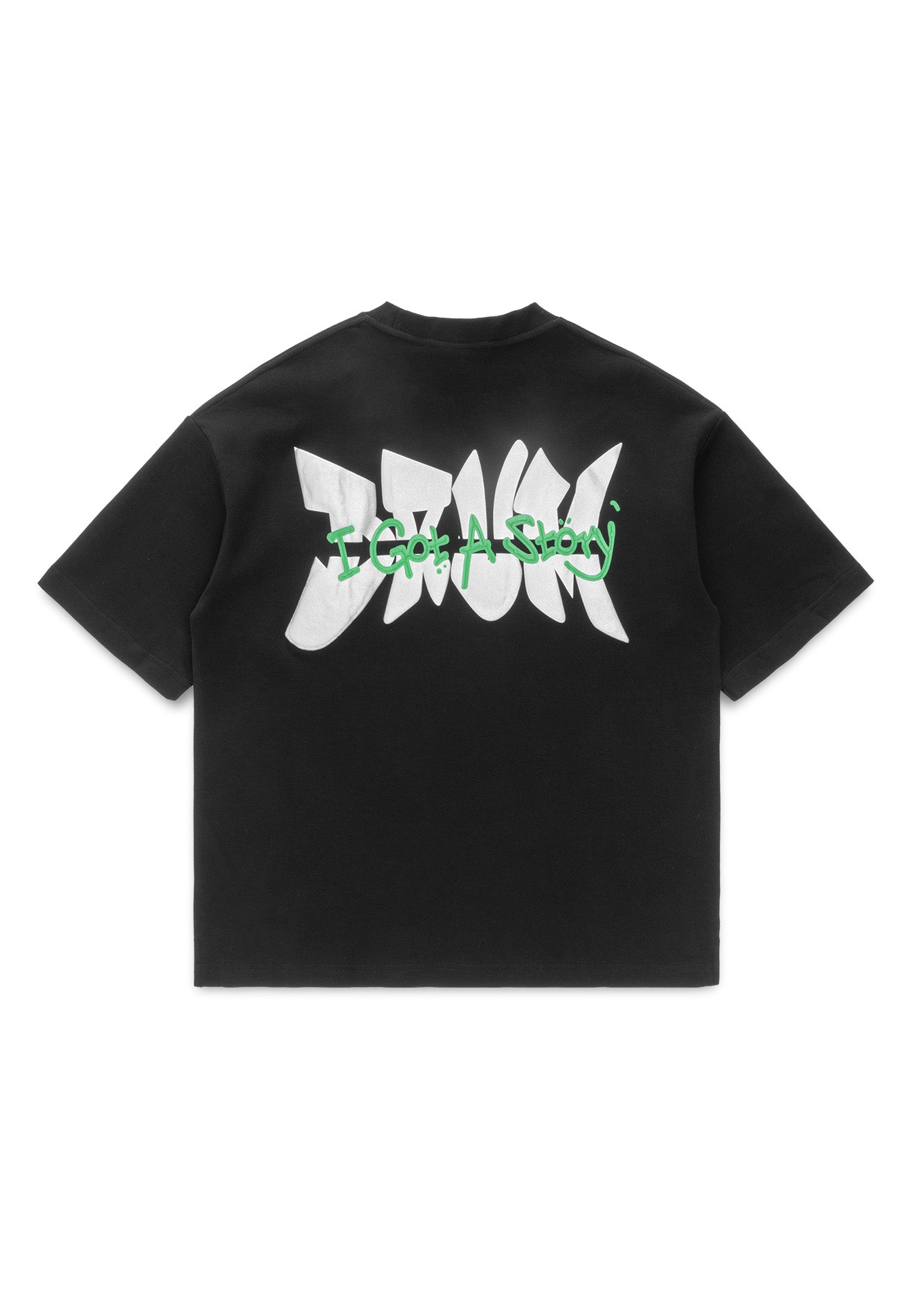 DRUM X MAQ I Got A Story Puffy Oversized Tee- Black