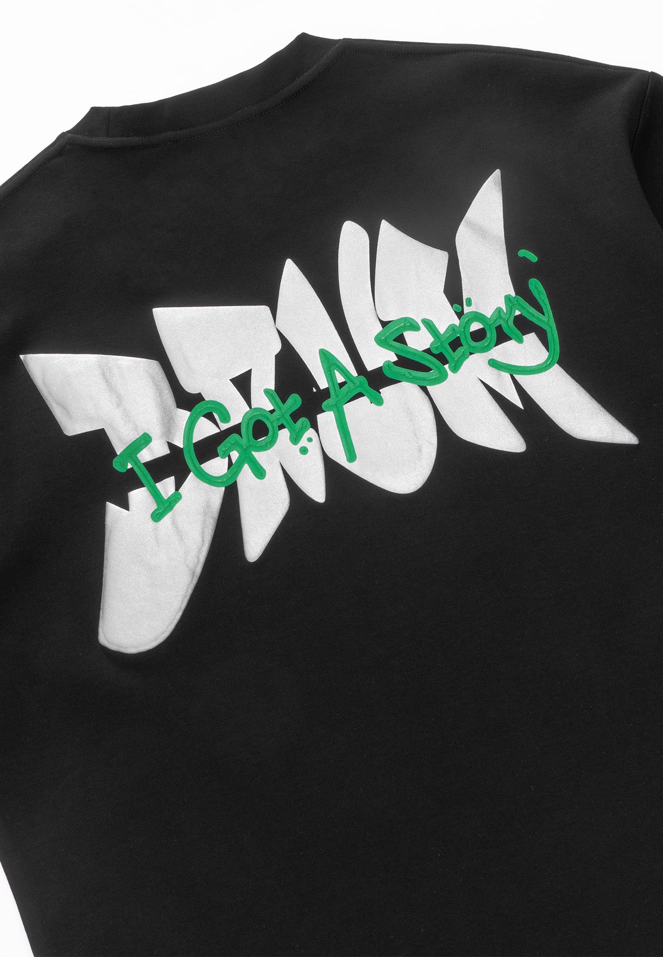 DRUM X MAQ I Got A Story Puffy Oversized Tee- Black