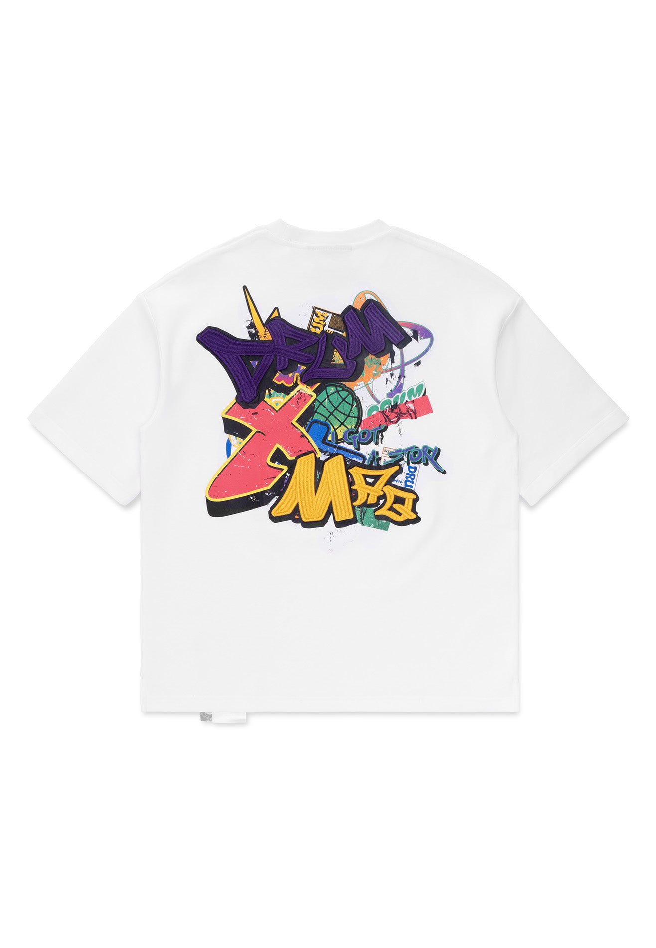 DRUM X MAQ I Got A Story Graffiti Oversized Tee- White