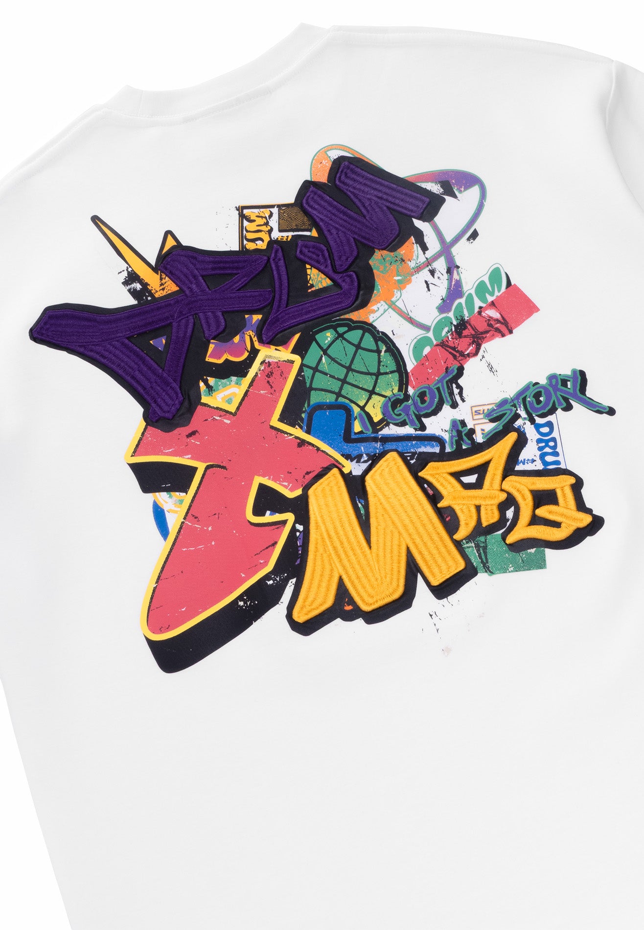 DRUM X MAQ I Got A Story Graffiti Oversized Tee- White