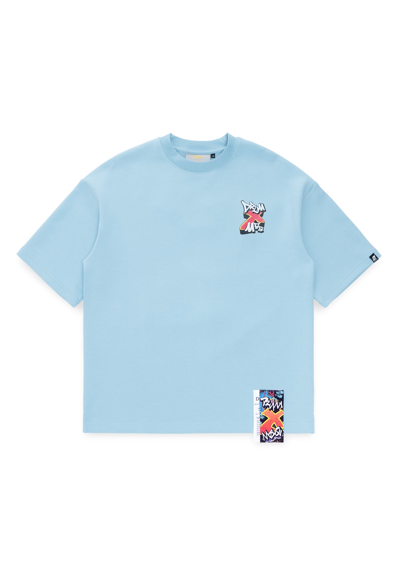 DRUM X MAQ I Got A Story Graffiti Oversized Tee- Light Blue