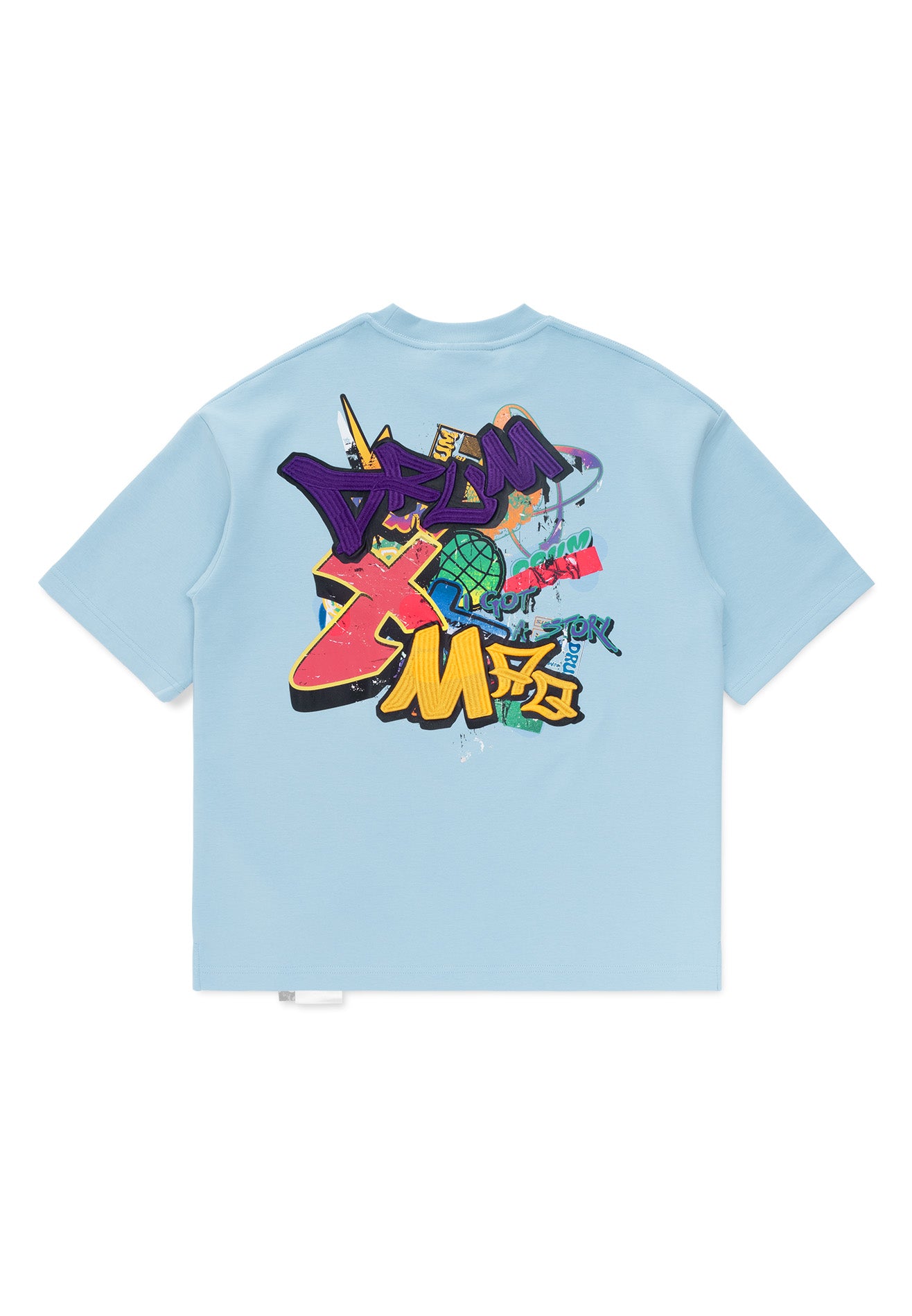 DRUM X MAQ I Got A Story Graffiti Oversized Tee- Light Blue