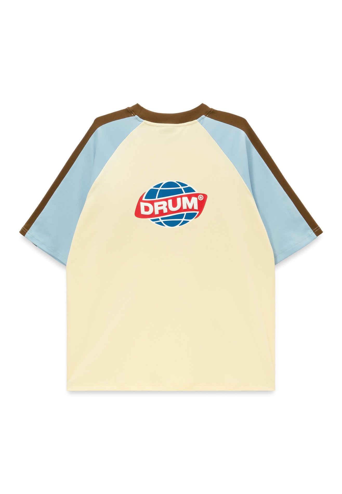 DRUM S. Colour Patching Raglan Oversized Tee- Beige