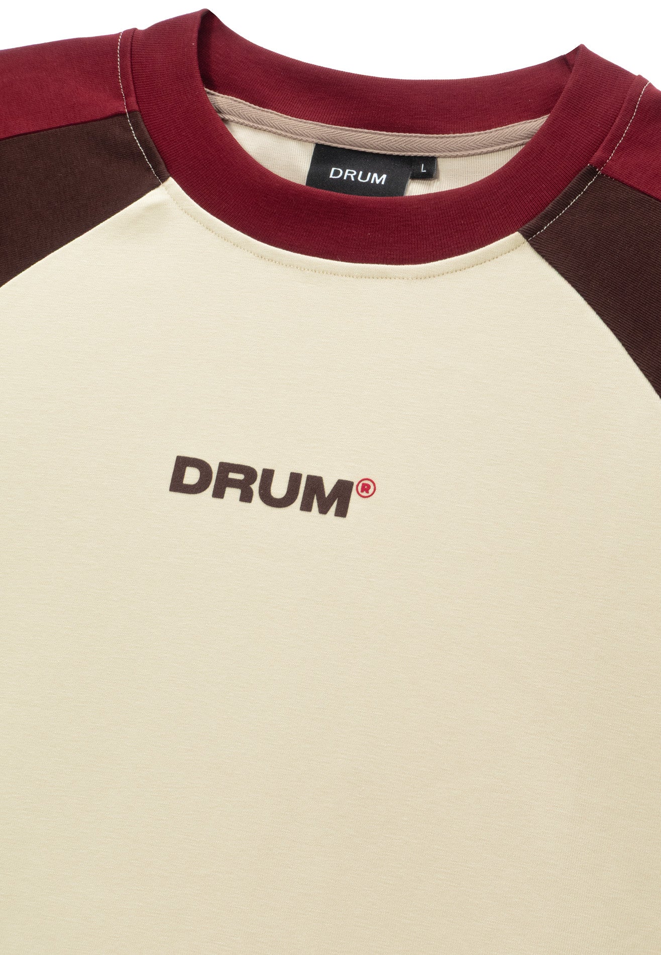 DRUM S. Colour Patching Raglan Oversized Tee- Light Khaki