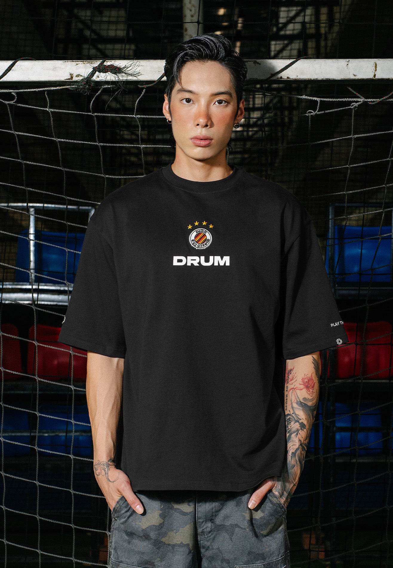 DRUM S. Football Collection No. 8 Oversized Tee - Black